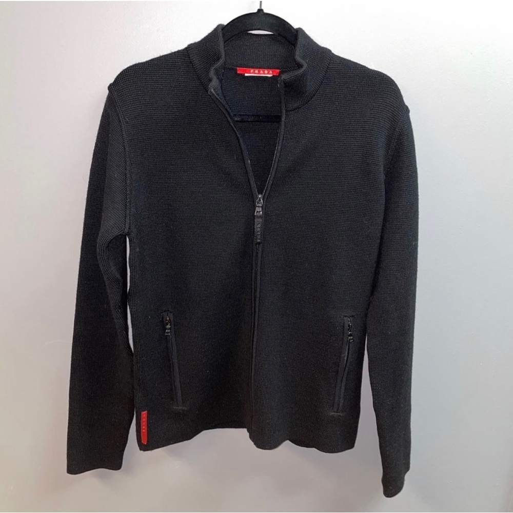 Prada thick knit full zip jacket L